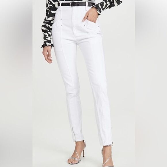 Isabel Marant 100% Cotton White Kelissa High Waisted Jeans Size 8 - Picture 1 of 13